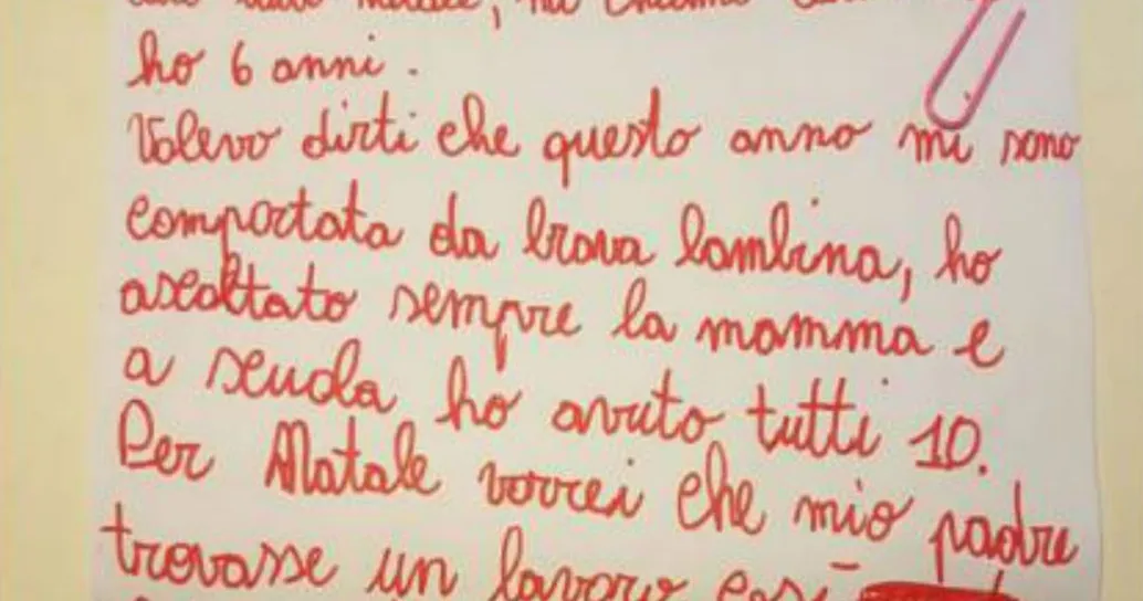 Scrive a Babbo Natale e riceve un lavoro per il papà