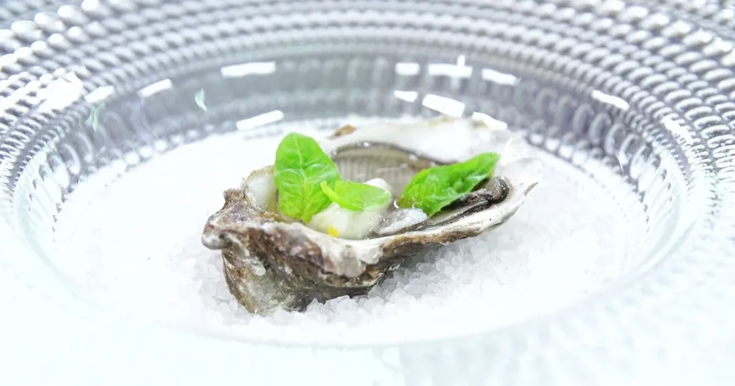 Ostriche con sorbetto limone e basilico – Alessandro Borghese Kitchen Sound Choice
