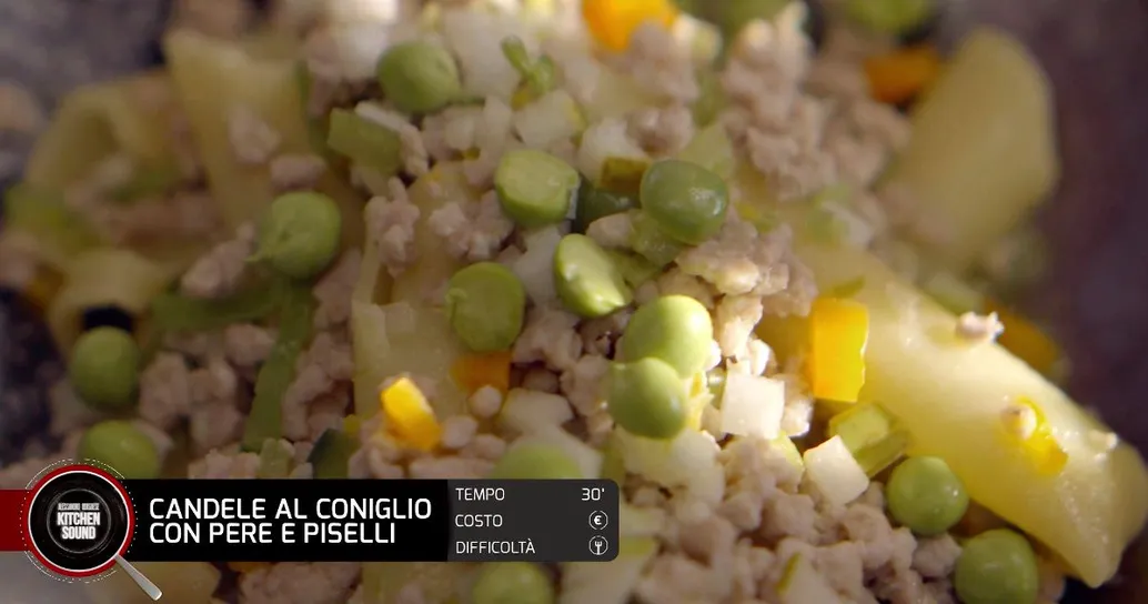 Candele al coniglio con pere e piselli – Alessandro Borghese Kitchen Sound