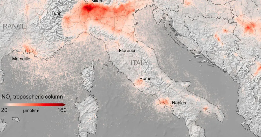 L’inquinamento continua a diminuire in tutta Europa: le nuove immagini dal satellite