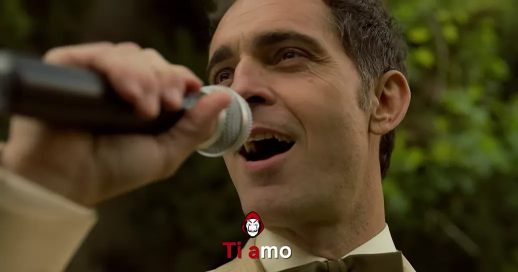 Karaoke De Papel: Berlino de La Casa di Carta canta “Ti amo”