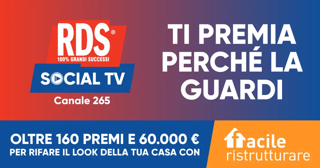 RDS Social TV ti premia perché la guardi: sintonizzati e vinci!