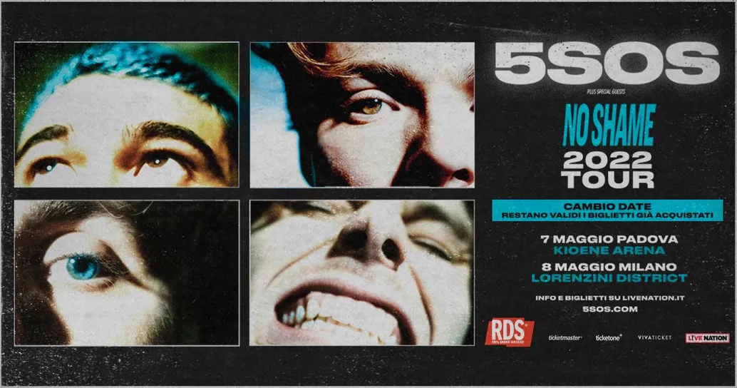 Il tour italiano dei 5 Seconds Of Summer è rimandato al 2022: ecco le nuove date