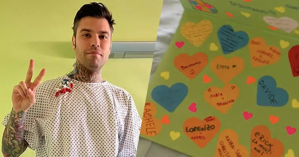 L’emozionante biglietto di auguri dei bambini in pediatria per Fedez: “Con affetto… disumano”