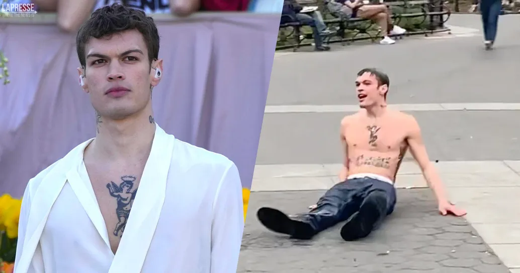 Blanco si tuffa in una fontana di New York: il video della fan diventa virale
