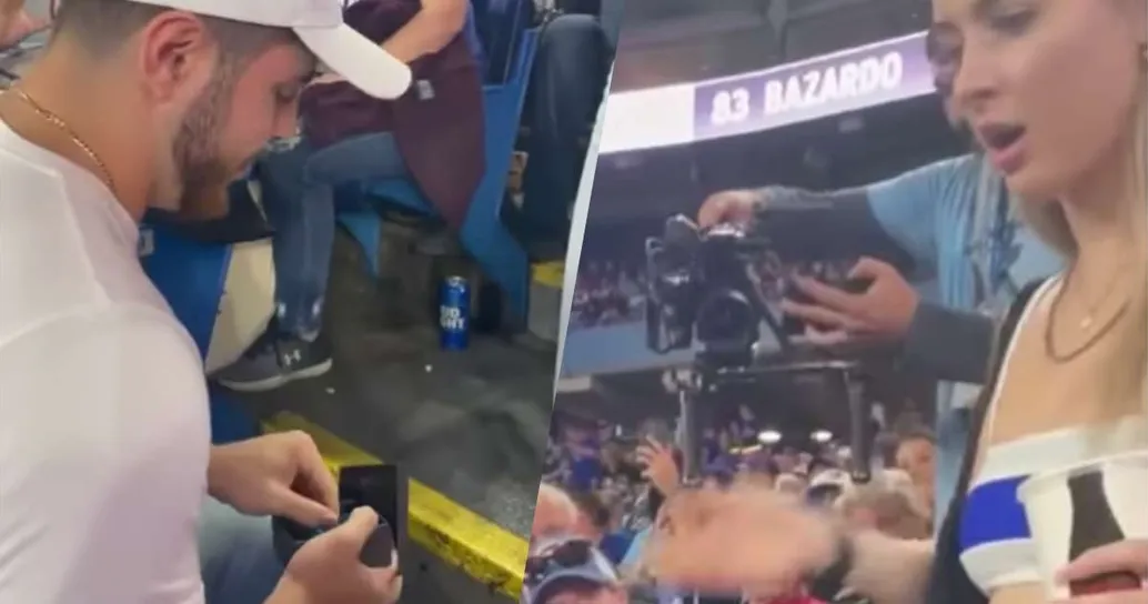 La proposta di matrimonio allo stadio va malissimo e viene preso a schiaffi davanti a tutti: ecco il video