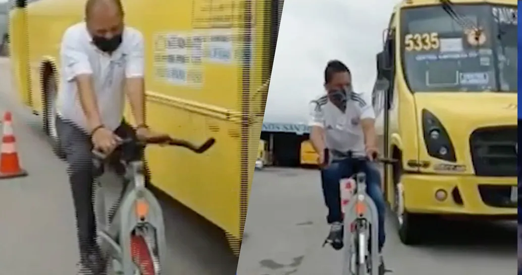 Ecco cosa si prova: questi autisti sono stati costretti a pedalare tra gli autobus in corsa
