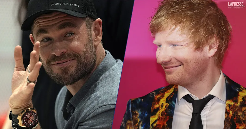 Ed Sheeran e Chris Hemsworth: il video dello scambio epico del martello con la chitarra