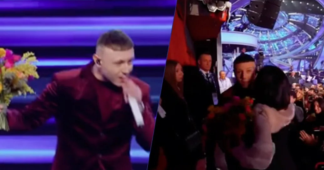 Il tenero gesto di Lazza per la mamma: scende dal palco di Sanremo per regalarle i fiori
