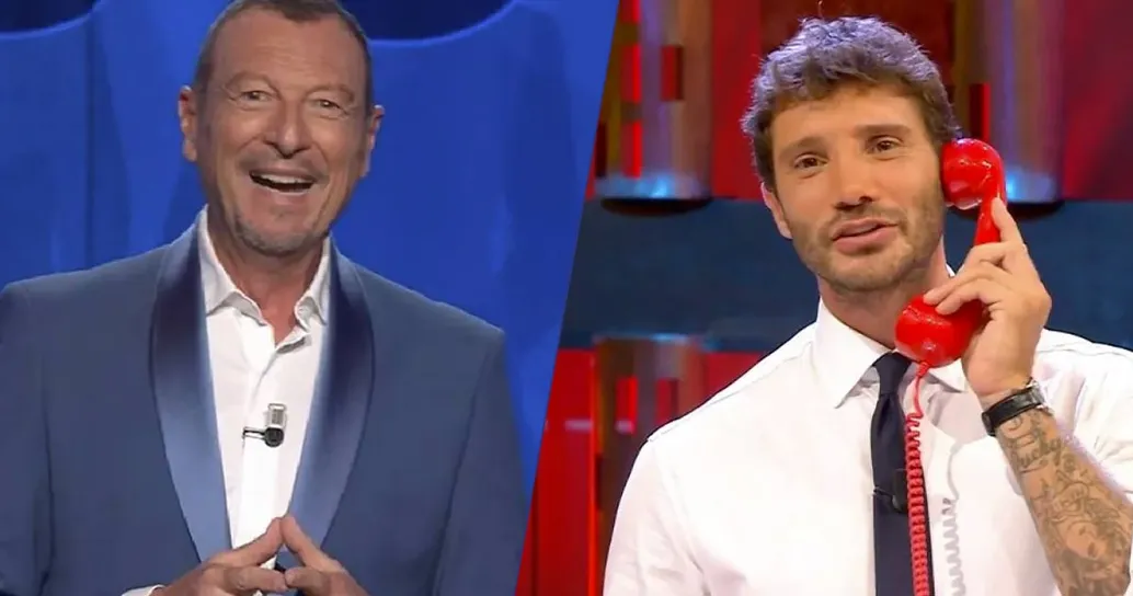 La frecciatina di Amadeus a Stefano De Martino nella prima puntata di “Chissà chi è”