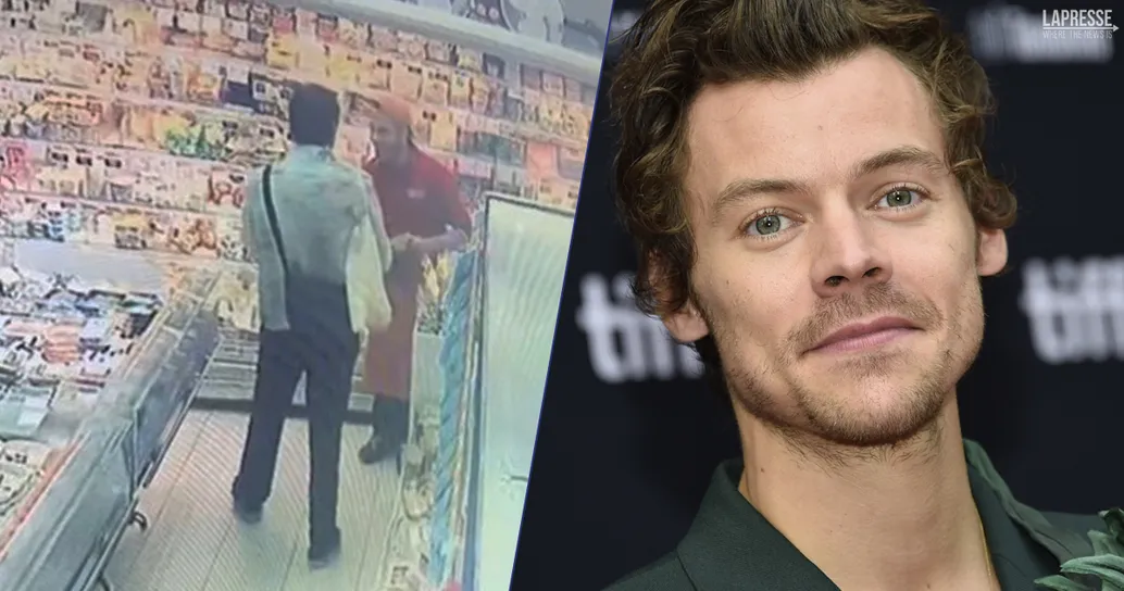 Harry Styles braccato al supermercato per un autografo: il video delle telecamere di sorveglianza è virale