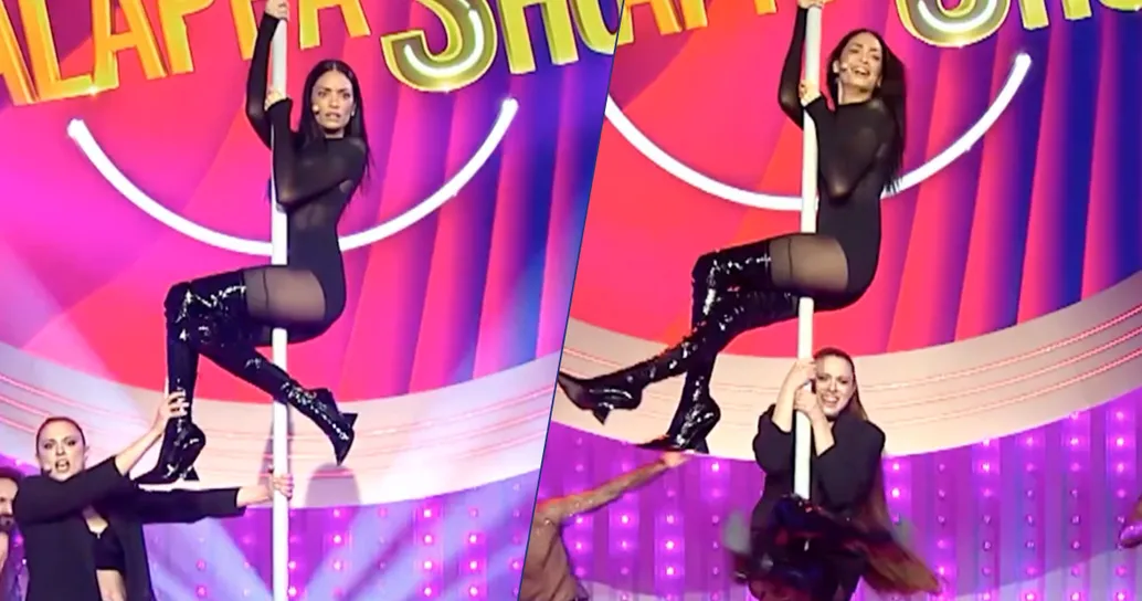 Elodie duetta con Annalaisa e balla la pole dance: il video al GialappaShow