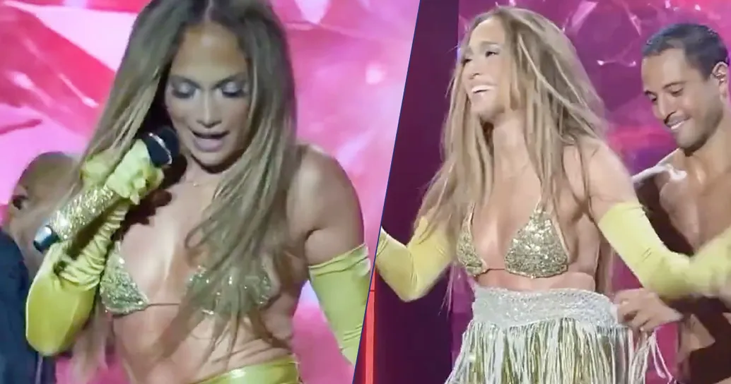 Jennifer Lopez perde la gonna sul palco: “Sono qui in mutande”, il video virale