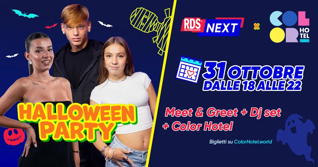 RDSNEXT Halloween Party: scopri come incontrare Giorgia e Alice Mordenti insieme a Domenico Esposito