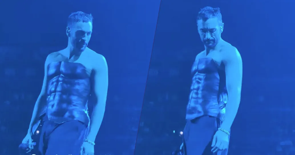 Inconveniente per Marco Mengoni: manca la corda di sicurezza durante il concerto, lui reagisce così