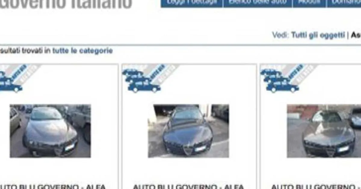 Asta di auto blu
