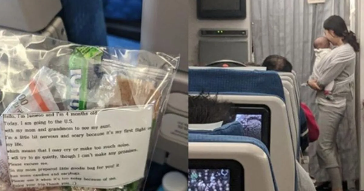 In volo col figlio di 4 mesi mamma regala tappi