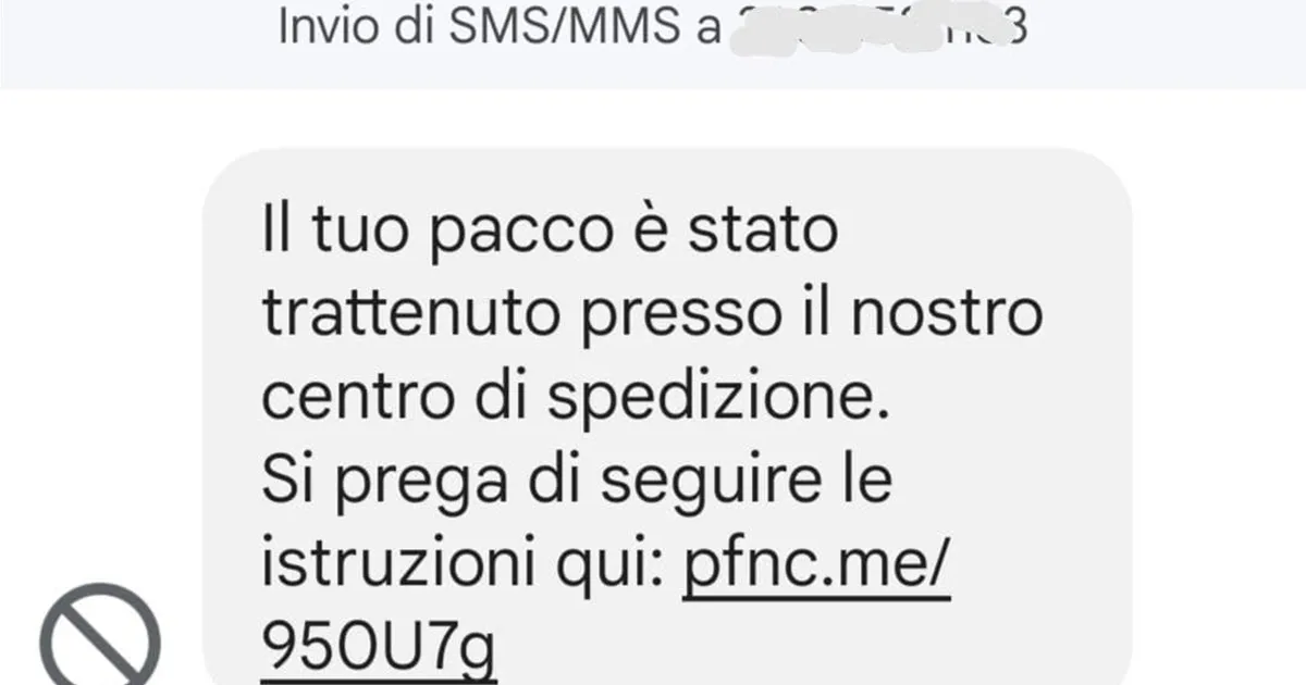 Torna l8217SMS truffa 8220il tuo pacco  stato trattenuto presso il nostro centro di spedizione8221