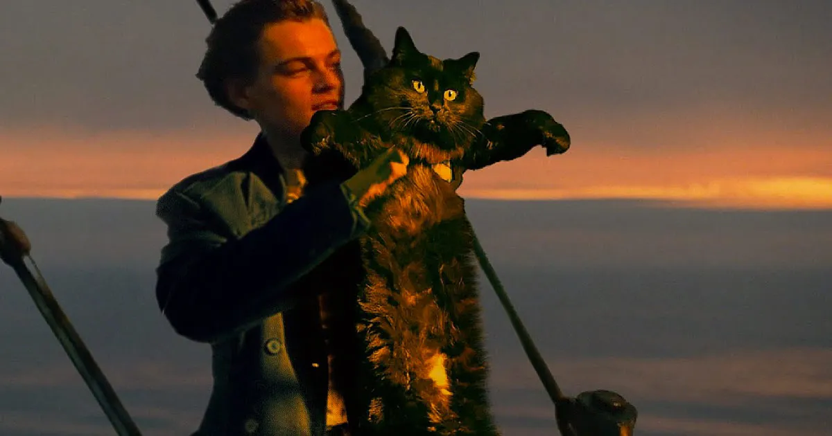 La parodia di Titanic con una gatta al posto di Rose il video