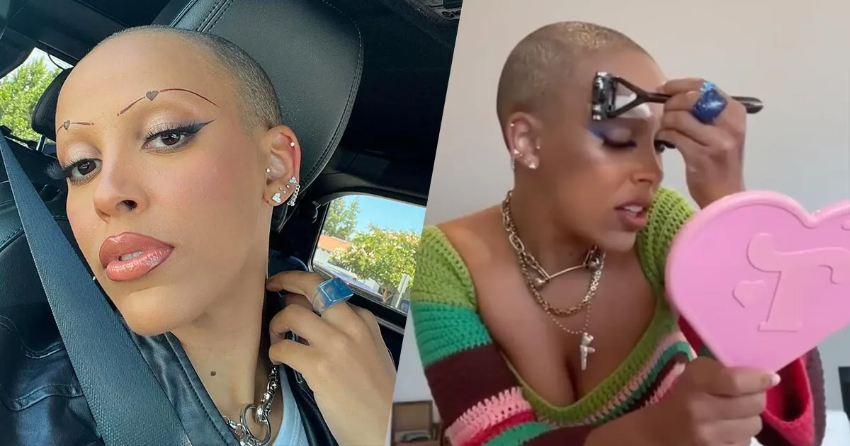 Doja Cat preoccupa i fans rasandosi testa e sopracciglia in diretta