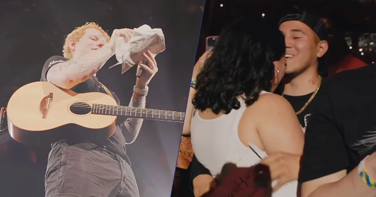 Bimba o bimbo Ed Sheeran ferma il concerto per un gender reveal a sorpresa