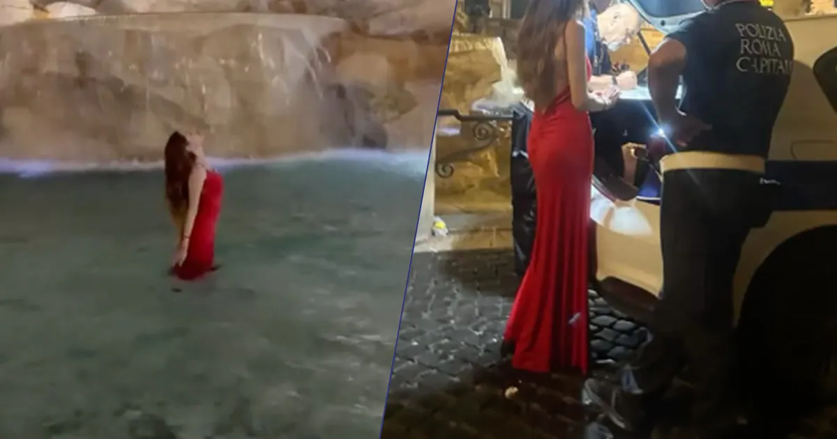 La modella di OnlyFans Asia Gianese  stata multata per aver fatto il bagno nella Fontana di Trevi