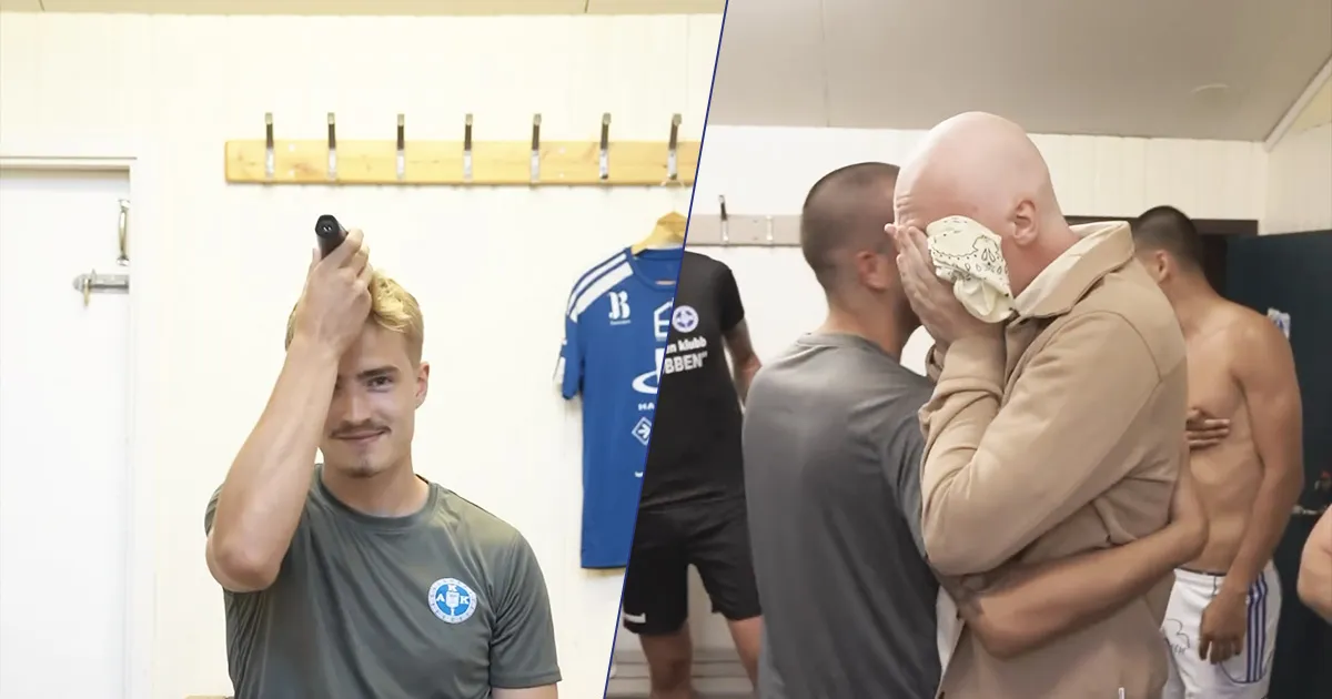 Si rasano a zero in solidariet del capitano malato di cancro lemozionante gesto dei giocatori del Kalmar AIK FK