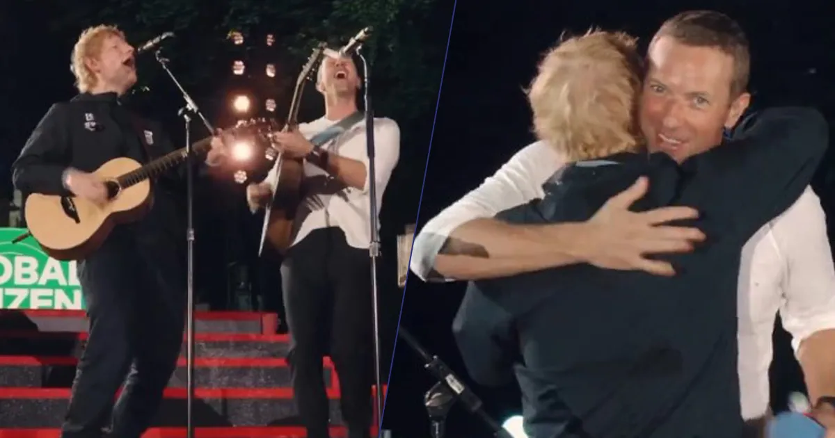 Ed Sheeran e Chris Martin lemozionante duetto sui rispettivi successi i video dal Global Citizen festival