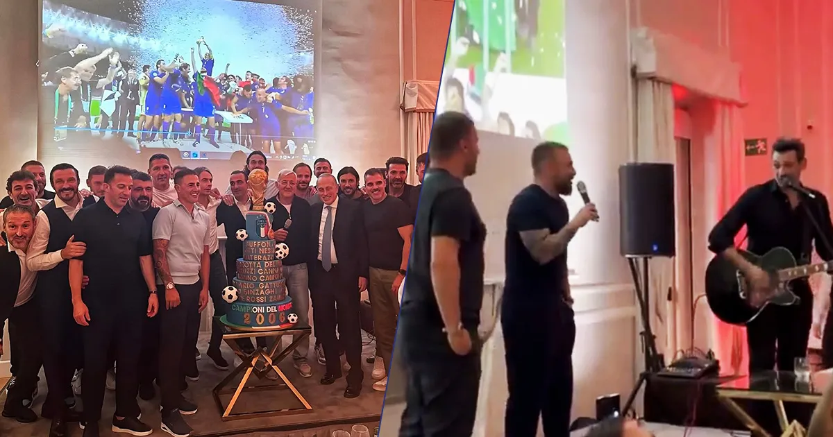 Il karaoke di Totti De Rossi e Pirlo il video memorabile alla festa per i Mondiali del 2006