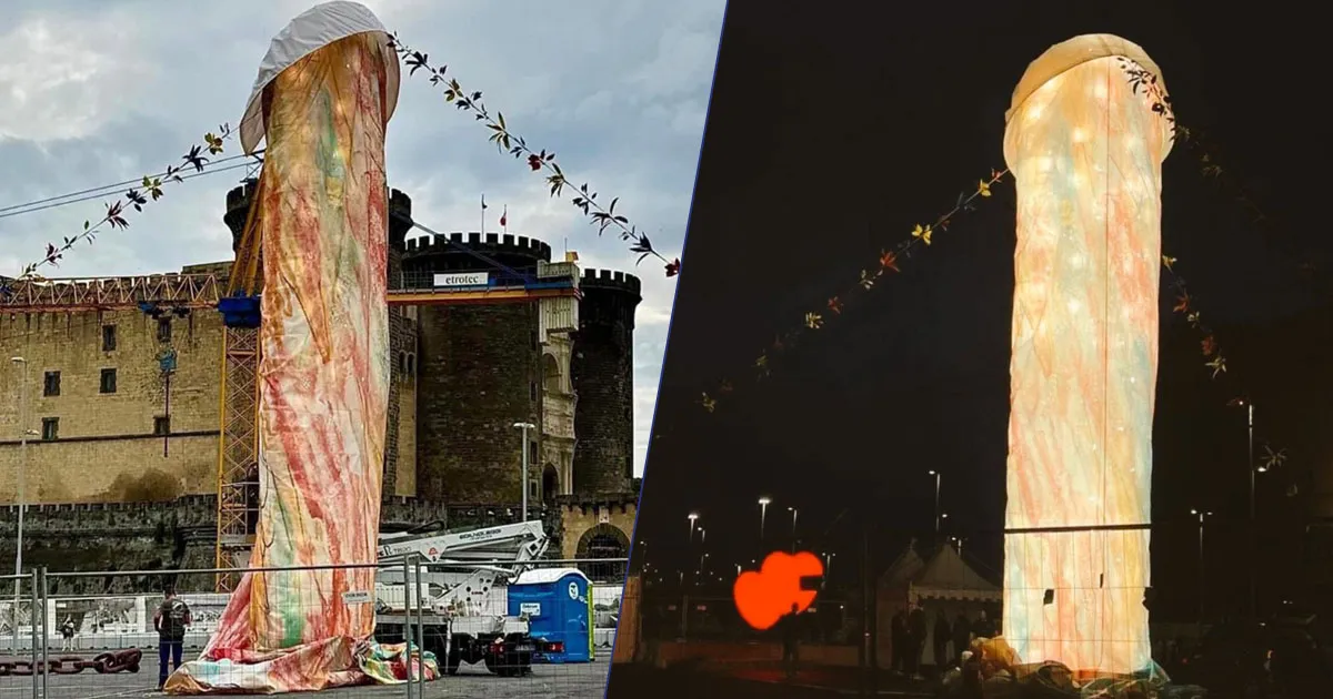 Tu si na cosa grande la nuova installazione a Napoli diventa oggetto dellironia del web