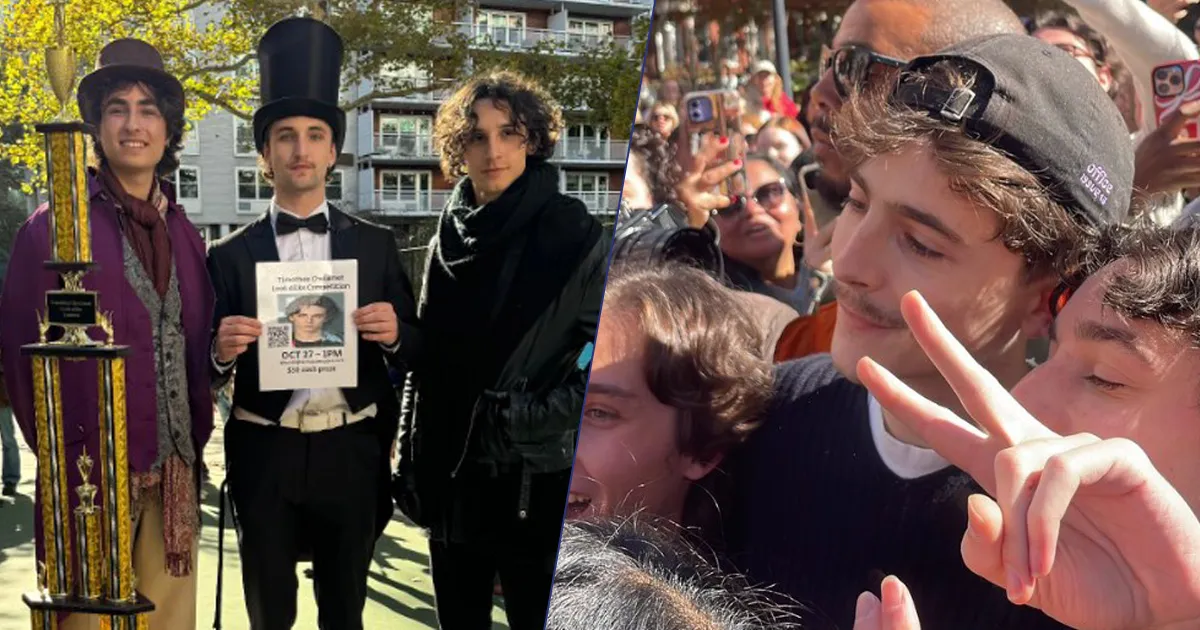 Timothe Chalamet si presenta al concorso dei sosia di se stesso i video da New York sono virali