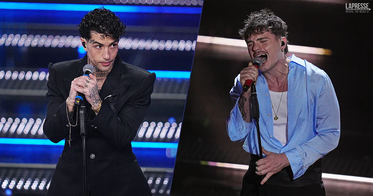 Come cantano Olly e Tony Effe a cappella I video dei loro brani di Sanremo senza la base musicale