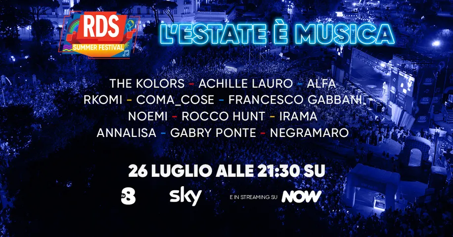 RDS Summer Festival: cantanti, conduttori, scaletta, come vederlo in tv e streaming