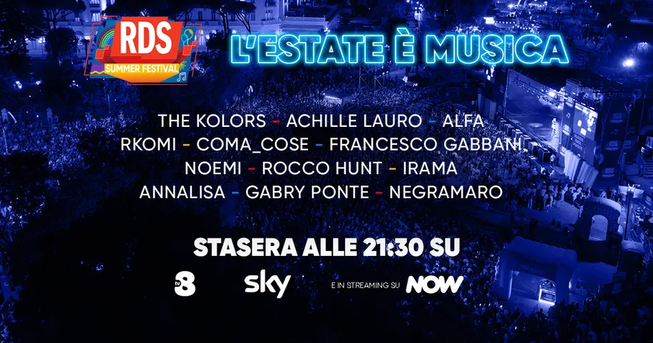 RDS Summer Festival: cantanti, conduttori, scaletta, come vederlo in tv e streaming