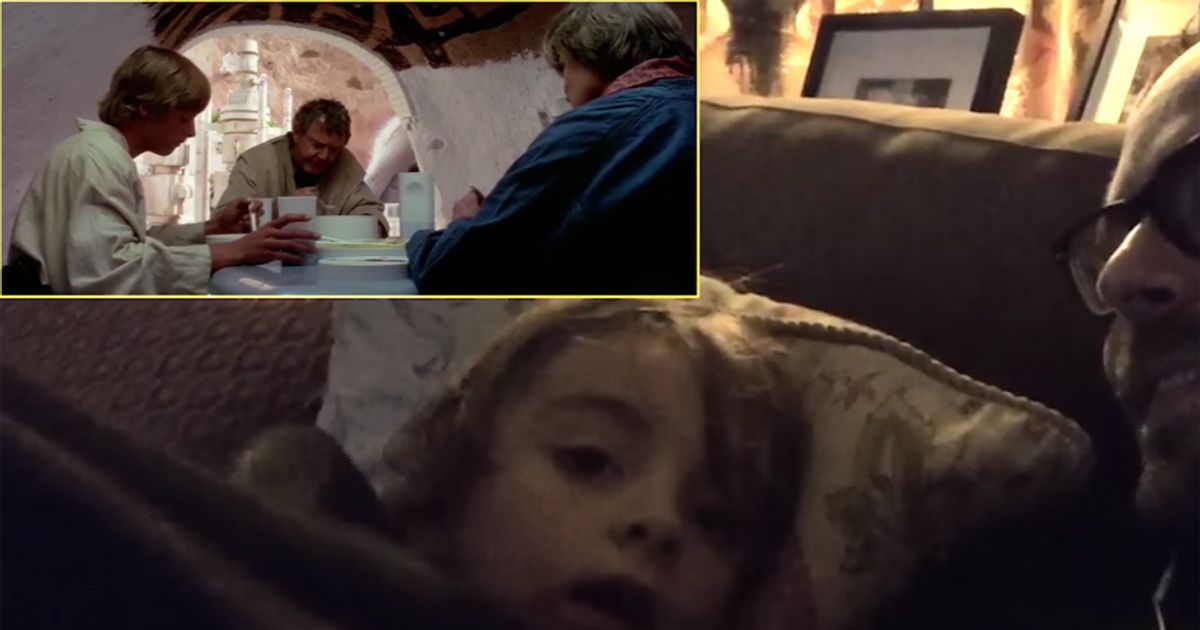 Una telecamera riprende il volto di un bambino che vede Star Wars (per la prima volta)