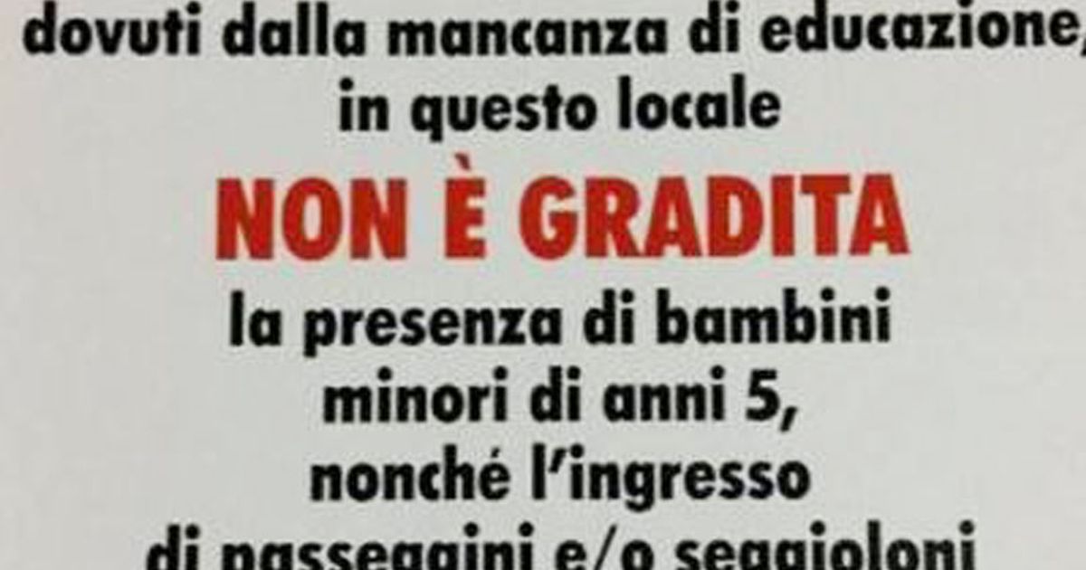 “I bambini qui non possono entrare”: ecco il divieto del ristorante che fa discutere