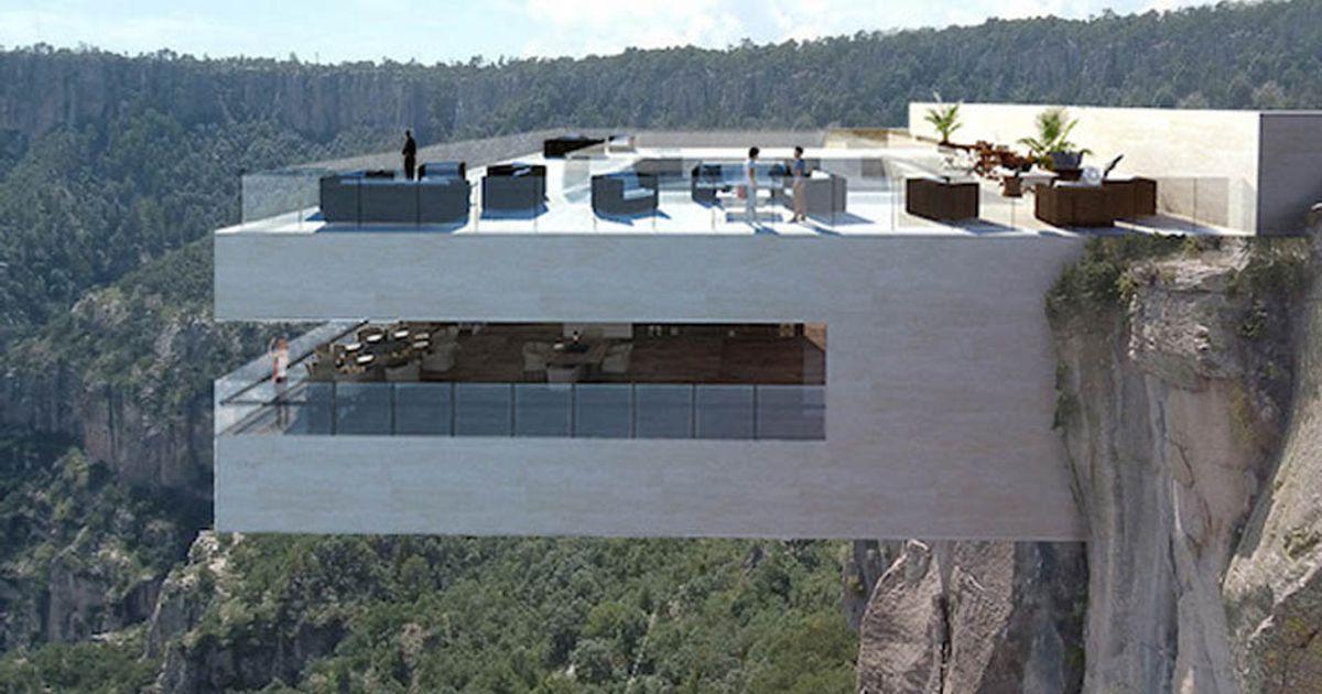 Un ristorante sul ciglio di una montagna