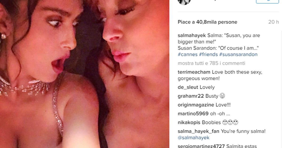 Salma Hayek VS Susan Sarandon: “Ce le hai più grandi delle mie”!