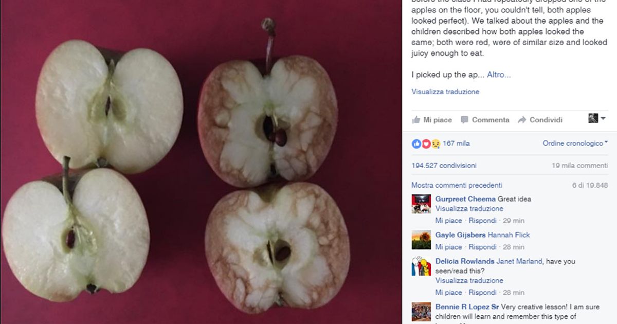 Spiegare il bullismo con le mele