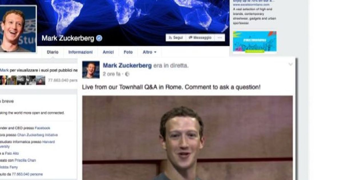 Zuckerberg a Roma: jogging al Colosseo poi dal Papa e da Renzi