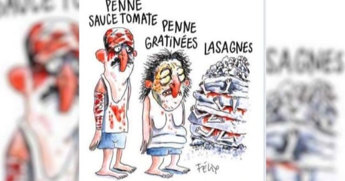 Sisma, morti come lasagne: bufera sulla vignetta di Charlie Hebdo