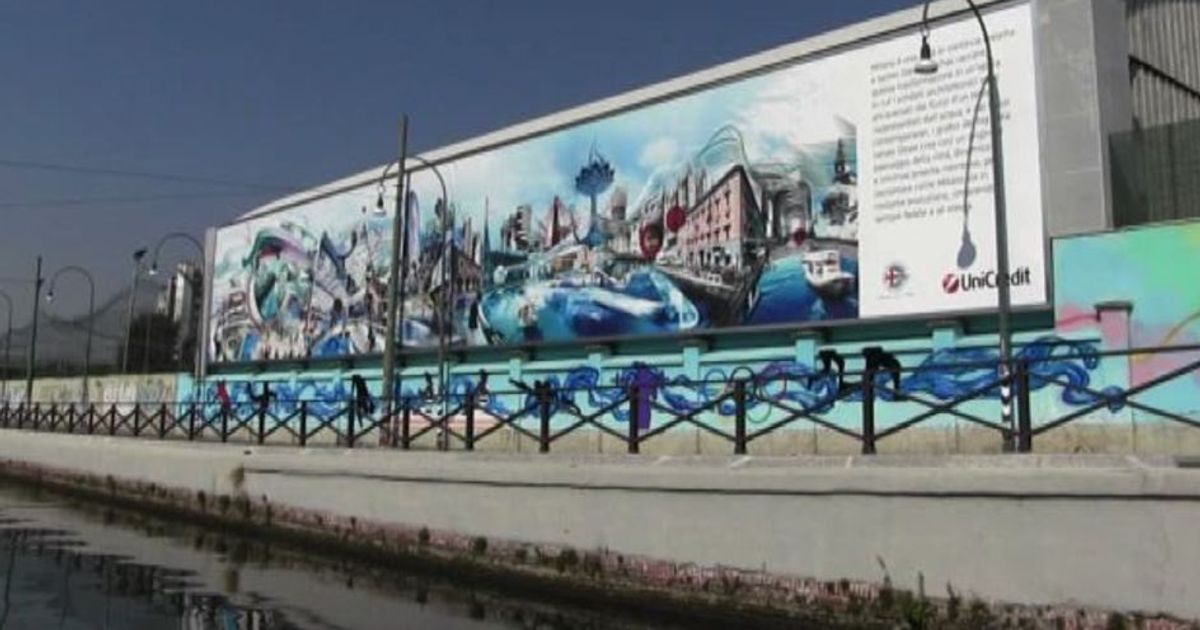 “Milano Città di Flussi”, opera d’arte di James Dawe sul naviglio