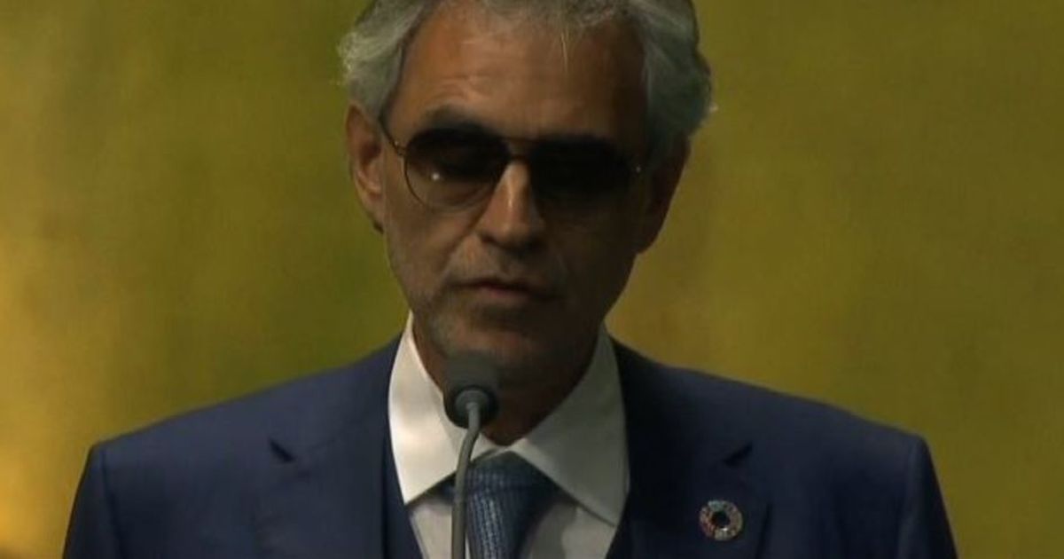 “All’alba vincerò”: Bocelli canta all’assemblea generale Onu