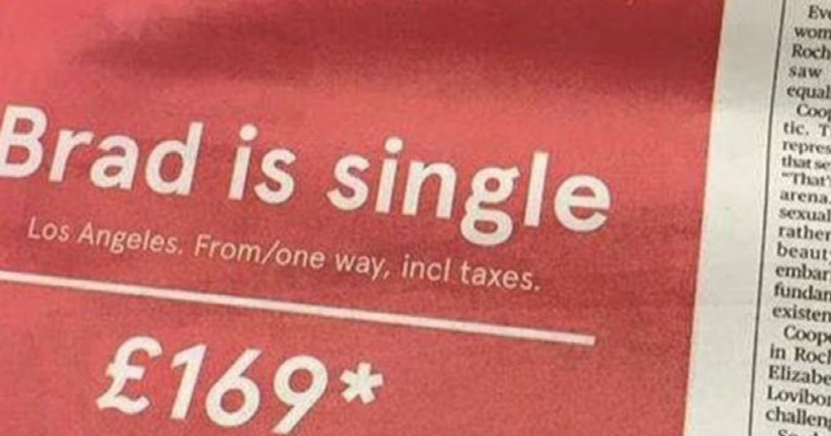 Smentita indagine su Pitt, pubblicità “Brad is single” è virale