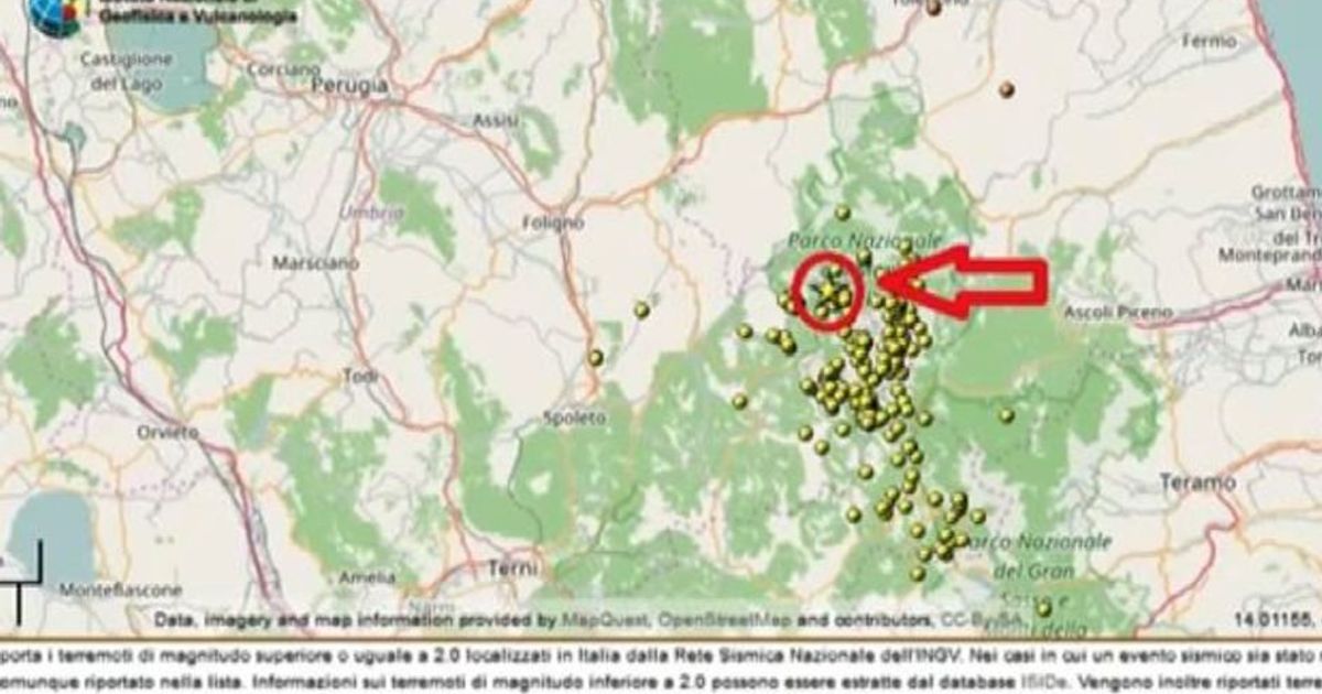 Terremoto, Ingv: finora oltre 200 scosse tra Marche e Umbria
