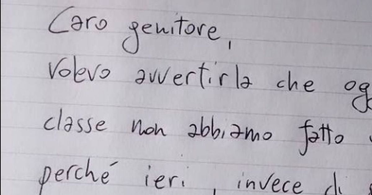 “Caro genitore, oggi niente compiti”