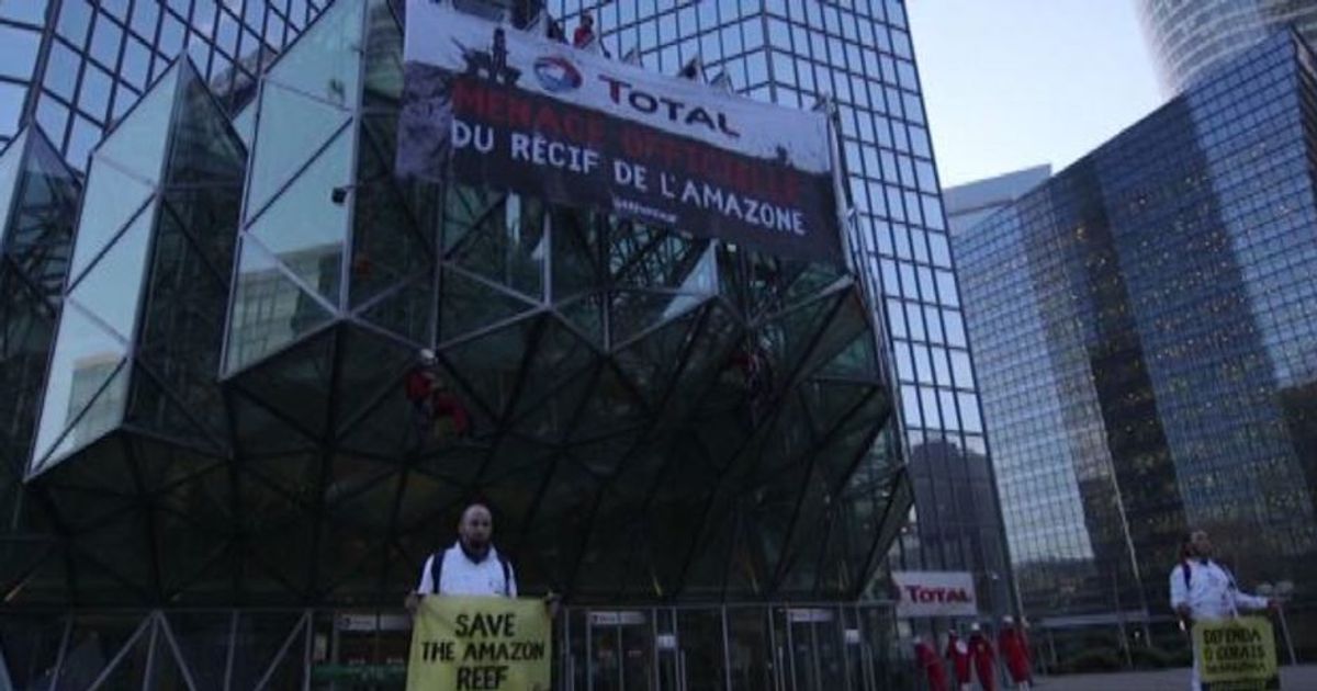 Greenpeace: migliaia di litri di melassa davanti a sede Total