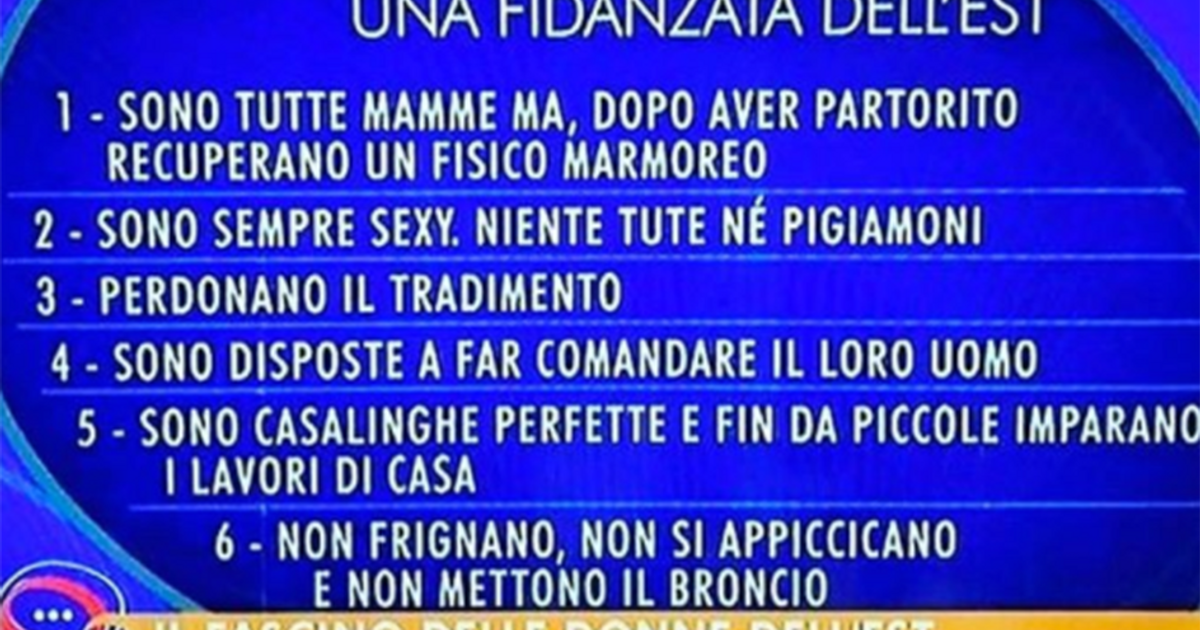 Meglio una donna dell’Est? Per Rai Uno, sì: arrivano le scuse