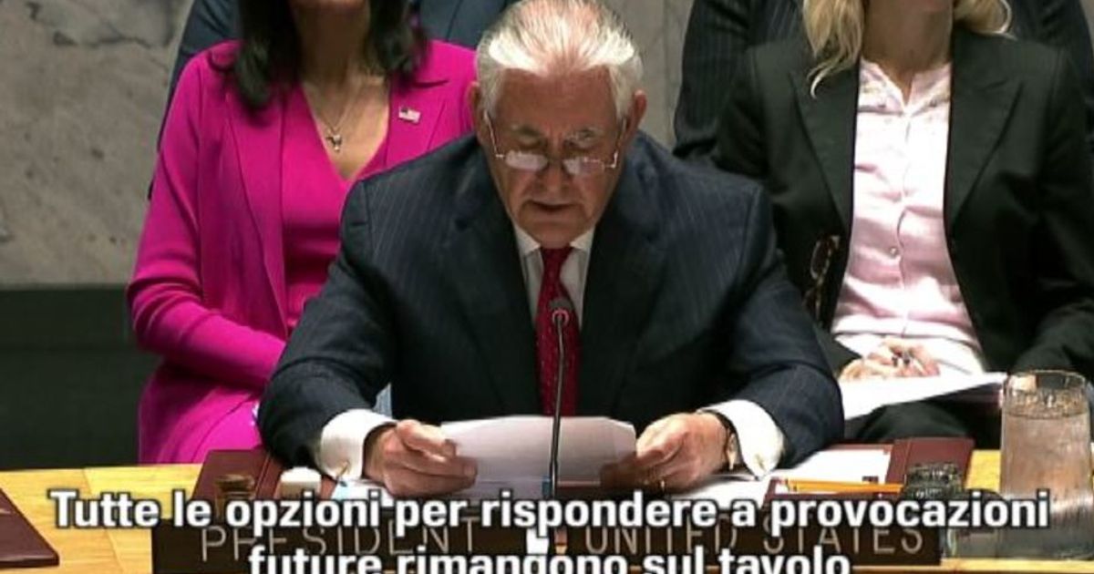 Usa: contro la Nordcorea tutte le opzioni restano sul tavolo