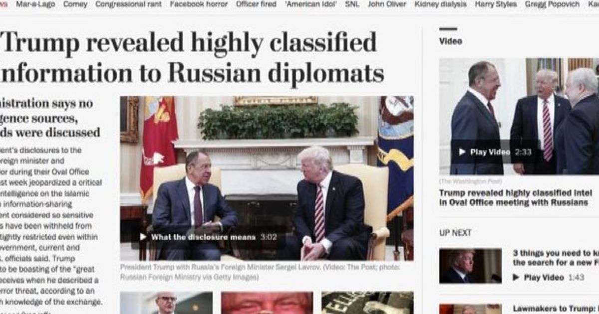 Stampa Usa: Trump ha rivelato informazioni segrete alla Russia
